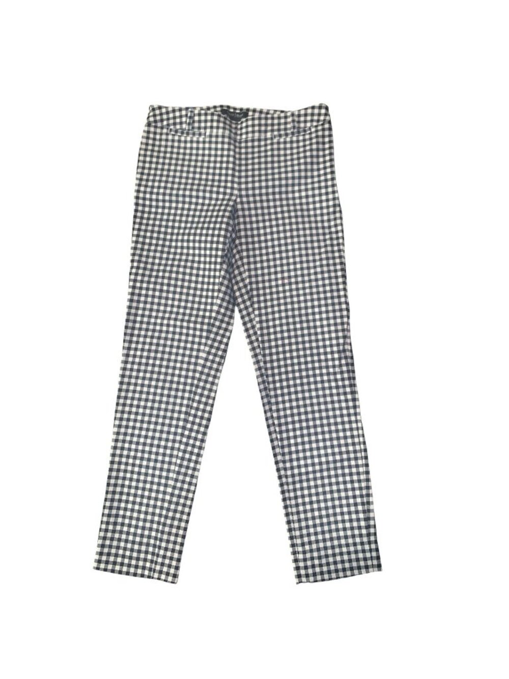 White House Black Market Black White Gingham/ Check Slim Ankle Pants 2R Preppy